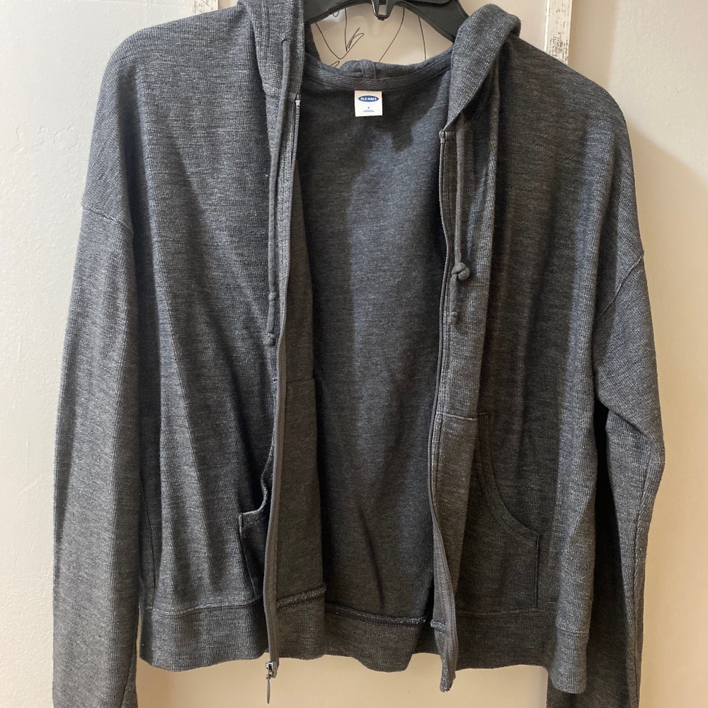 Crop top zip up hoodie